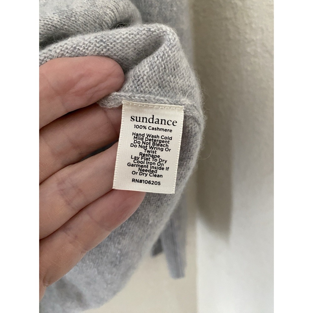 Sundance Size XL Womens Grey 100% Cashmere V Neck Soft Comfy Knit Sweater - Picture 7 of 10